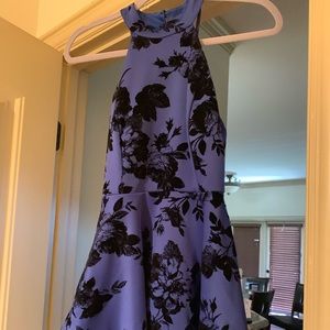 Black and blue floral dress